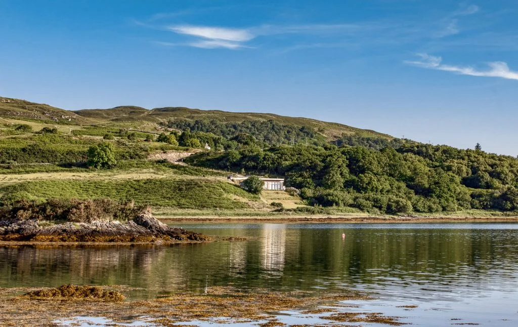 The Cabin enjoys a private location overlooking the anchorage at Isle Ornsay