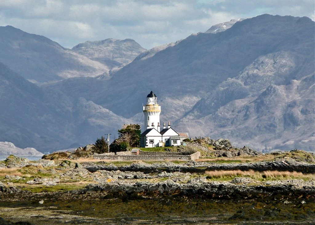 Knoydart looms over the lighthouse