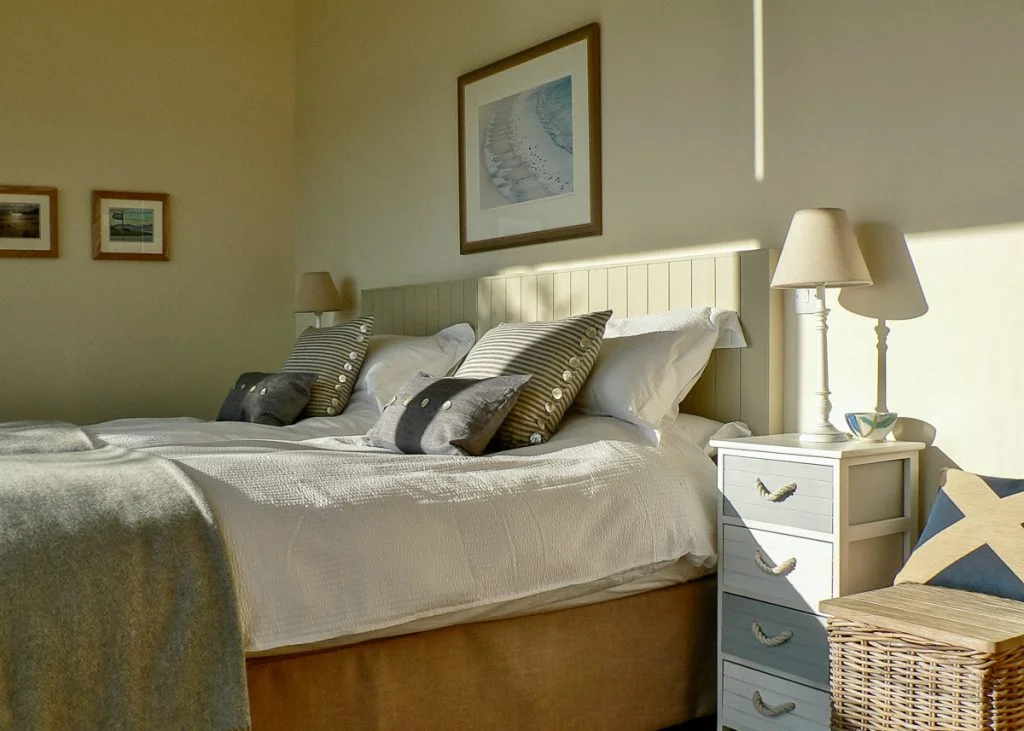 The second bedroom’s super king size bed can be split into singles on request